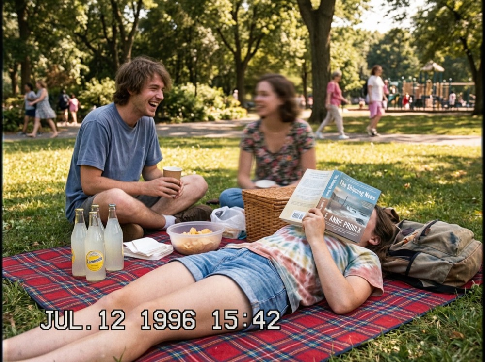 A park picnic on a tartan blanket